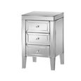 Valencia Bedside Cabinet - 3 Drawer - Mirrored