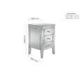 Valencia Bedside Cabinet - 3 Drawer - Mirrored