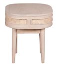 Vance Curved Natural Rattan and Mango Wood Bedside Table