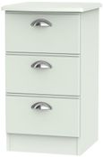 Victoria Grey 3 Drawer Bedside Cabinet