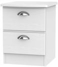 Victoria White 2 Drawer Bedside Cabinet