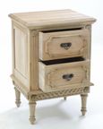 Vintage Mahogany French Style 2 Drawer Bedside Cabinet
