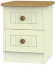 Warwick Cream and Oak 2 Drawer Bedside Cabinet