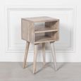 Bedside Table with Shelf - Washed Mango Wood