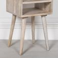 Bedside Table with Shelf - Washed Mango Wood