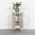 Slatted Bedside Table - Washed Mango Wood - Round
