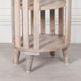 Slatted Bedside Table - Washed Mango Wood - Round