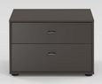 Tokio Bedside Cabinet - 2 Drawer - Havana - Silver Handle