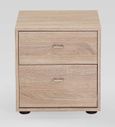Tokio Bedside Cabinet - 2 Drawer - Rustic Oak - Silver Handle