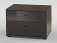 Tokio Bedside Cabinet - 2 Drawer - Glass Front - Variation Available