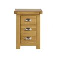 Woburn Bedside Cabinet - 3 Drawer - Rustic Oak