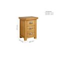 Woburn Bedside Cabinet - 3 Drawer - Rustic Oak