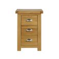Woburn Tall Bedside Cabinet - 3 Drawer - Rustic Oak
