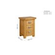 Woburn Tall Bedside Cabinet - 3 Drawer - Rustic Oak