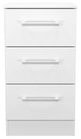 Worcester White Gloss 3 Drawer Bedside Cabinet
