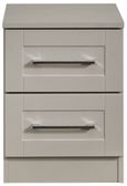 York Cashmere 2 Drawer Bedside Cabinet