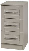 York Cashmere 3 Drawer Bedside Cabinet