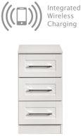 York White 3 Drawer Bedside Cabinet