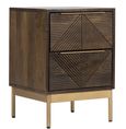 Zaine Walnut 2 Drawer Bedside Cabinet