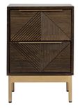 Zaine Walnut 2 Drawer Bedside Cabinet