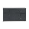 Radley Chest of Drawers - 6 Drawer - Wide - Dark Grey