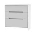 Monaco Chest - Deep - 3 Drawer - Grey Matt and White