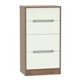 Monaco Chest - Deep Midi - 4 Drawer - Cashmere and Carini Walnut