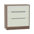 Monaco Chest - Deep - 3 Drawer - Cashmere and Carini Walnut