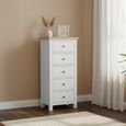 Modern Tall Chest - 5 Drawer - Grey Painted