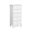 Hampstead Narrow Chest of Drawers - 5 Drawer - White