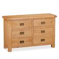 Salisbury Premium Wide Chest - 6 Drawer - Oak