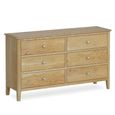 Bath Wide Chest of Drawers - 6 Drawer - Oak