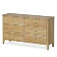 Bath Wide Chest of Drawers - 6 Drawer - Oak