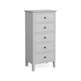 Stowe Narrow Chest - 5 Drawer - Grey