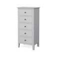 Stowe Narrow Chest - 5 Drawer - Grey