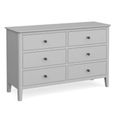 Stowe Wide Chest - 6 Drawer - Grey