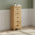 Salisbury Lite Narrow Chest - 5 Drawer - Oak
