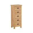 Salisbury Lite Narrow Chest - 5 Drawer - Oak