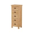 Salisbury Lite Narrow Chest - 5 Drawer - Oak