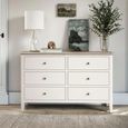 Marlow Wide Chest of Drawers - 6 Drawer - White