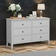 Stowe Wide Chest - 6 Drawer - Grey