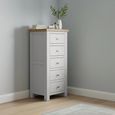 Lundy Narrow Chest - 5 Drawer - Grey Painted