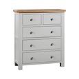Lundy Chest - 2+3 Drawer - Grey Painted