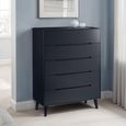Alicia Black Midi Chest - 5 Drawer