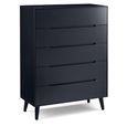 Alicia Black Midi Chest - 5 Drawer