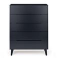 Alicia Black Midi Chest - 5 Drawer