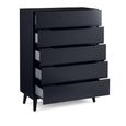 Alicia Black Midi Chest - 5 Drawer