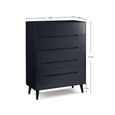Alicia Black Midi Chest - 5 Drawer