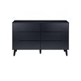 Alicia Black Wide Chest - 6 Drawer