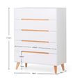 Alicia White Midi Chest - 5 Drawer
